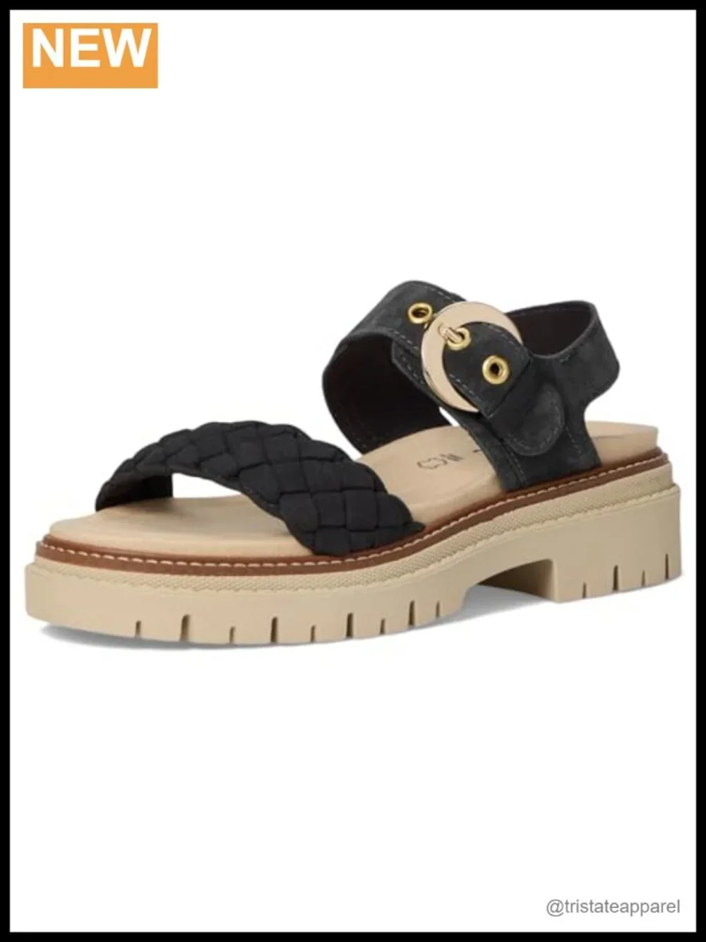 Suede Backstrap Sandal Braided Buckle Block Heel Open Toe Platform